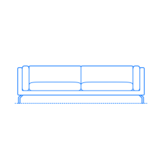 Furniture Couches Sofas Como 92 Inch Sofa Digital Sketch Svg Design, Free Vectors File